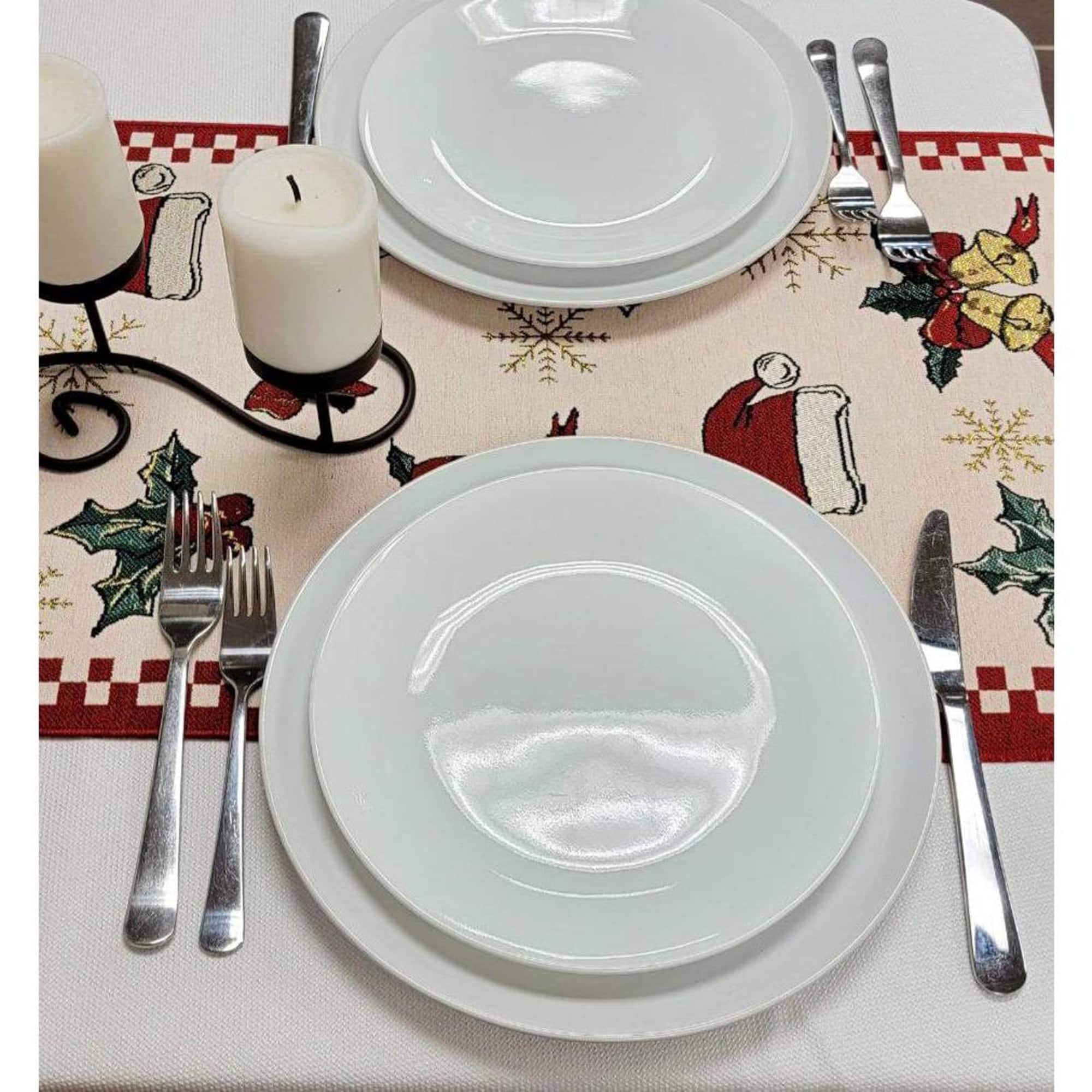 Wizardi 13.75" x 71" Classic Holiday Ornaments Christmas Table Runner